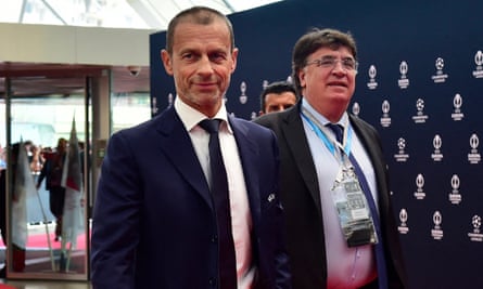 UEFA president Aleksander Ceferin (left) and general secretary Theodore Theodoridis
