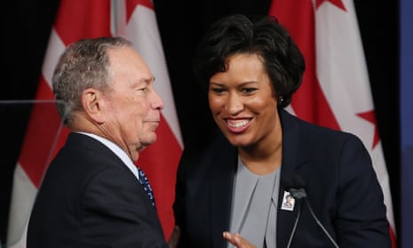 Michael Bloomberg receives an endorsement from Muriel Bowser in late January.