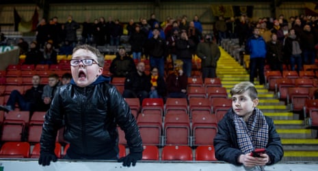 Young fans at a Partick Thistle football match