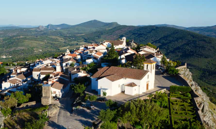 Dramatic mountain views from the medieval fortress town of Marvão, in the Alentejo