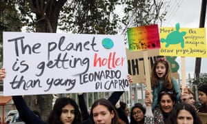 Students protesting against political inaction on climate change in Nicosia, Cyprus.