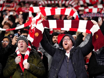 Arsenal fans get behind their side during the League Cup victory over Chelsea on Tuesday