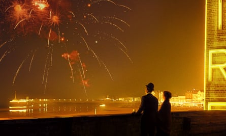 Margate bay view with fireworks