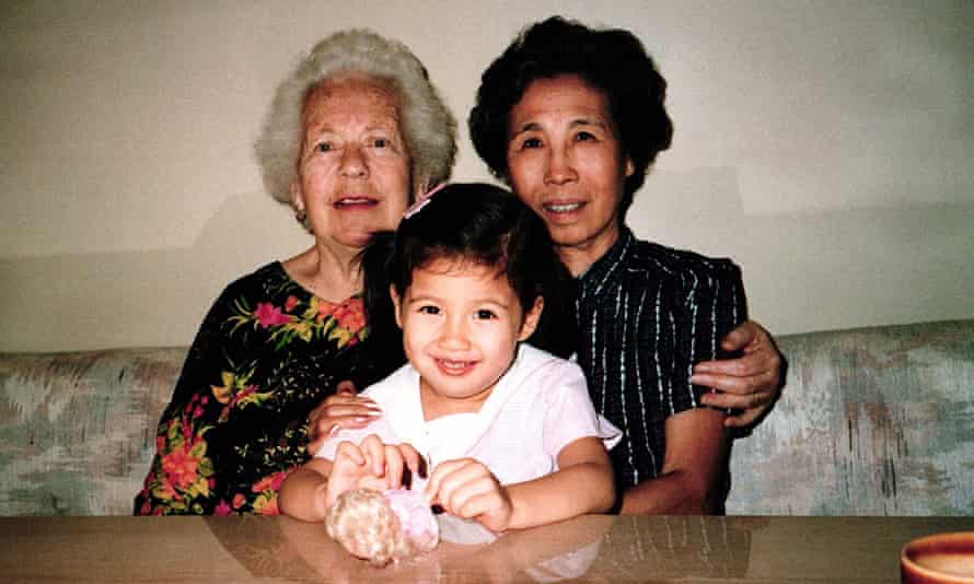 Moss with her grandmothers, 1988. 