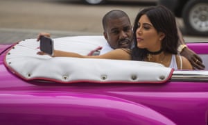 Kim Kardashian and Kanye West in Havana, Cuba in May 2016.