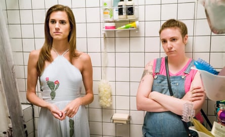 Lena Dunham as Hannah Horvath and Alison Williams as Marnie Michaels in Girls