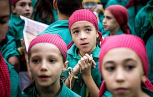Young members of the Castellers de Sabadell.