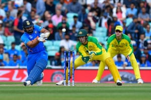 Rohit hits to the boundary for four.