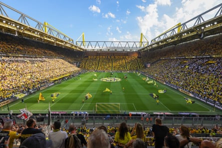 A packed Signal Iduna Park before Borussia Dortmund’s game against Eintracht Frankfurt, at the start of the 2024-25 Bundesliga season.