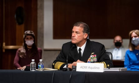 Adm John Aquilino at a Senate armed services committee hearing
