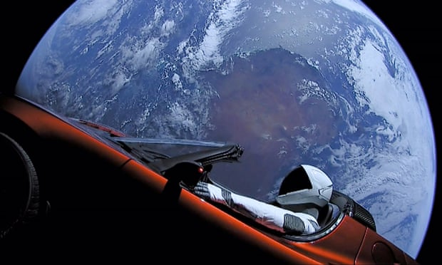 a mannequin in one of Elon Musk’s cars orbiting the Earth.