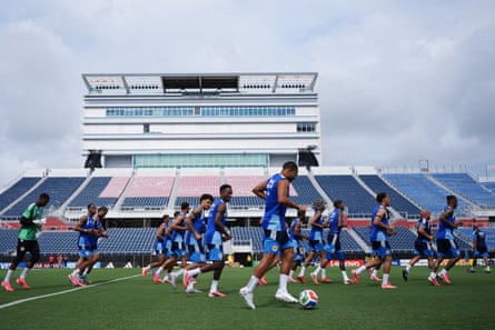 Curaçao players train in Boca Raton ahead of the their first match against Germany