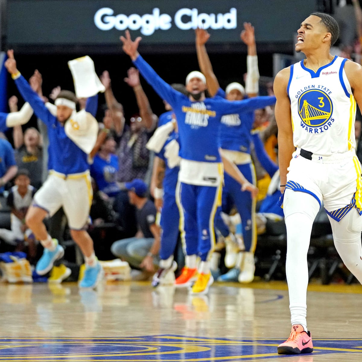 Warriors level NBA finals as Poole's halfcourt buzzer-beater