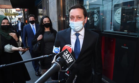 Matthew Guy MP arrives to the Liberal Party room meeting in Melbourne