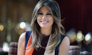 First lady Melania Trump stepped away from her husband’s criticism of NBA star LeBron James to compliment his work on behalf of children and even offer to visit his school for at-risk children.