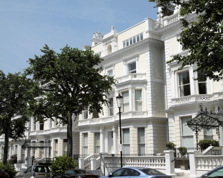 Row of luxury terraced homes in Holland Park