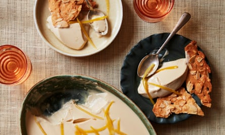 Benjamina Ebuehi’s earl grey and lemon panna cotta with almond tuiles.