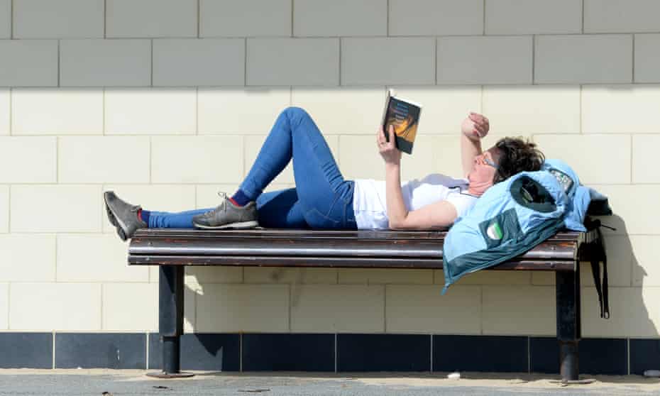 A reader on Boscombe promenade in Bournemouth earlier this month.
