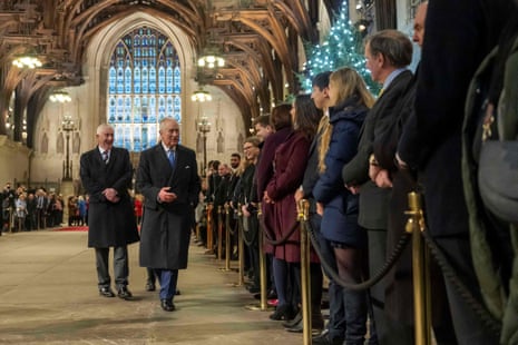 King Charles visiting parliament this afternoon to inspect a new plaque installed in tribute to late Queen Elizabeth II at Westminster Hall.