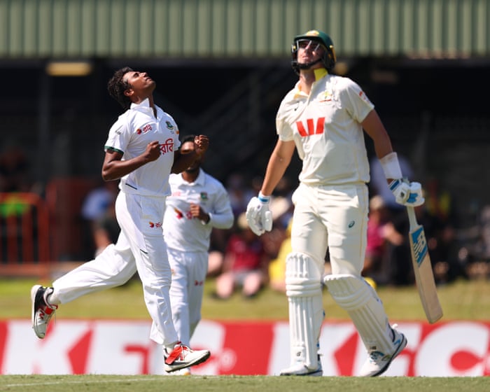 Steve Smith plays lone hand as Australia humbled by Bangladesh’s Mahmud