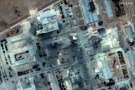 Satellite image shows a close up view of destroyed buildings at Isfahan nuclear technology centre, after it was hit by US airstrikes, in Isfahan, Iran, on 22 June 2025.