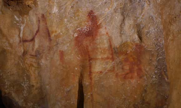 Neanderthal paintings in the La Pasiega cave, Spain.