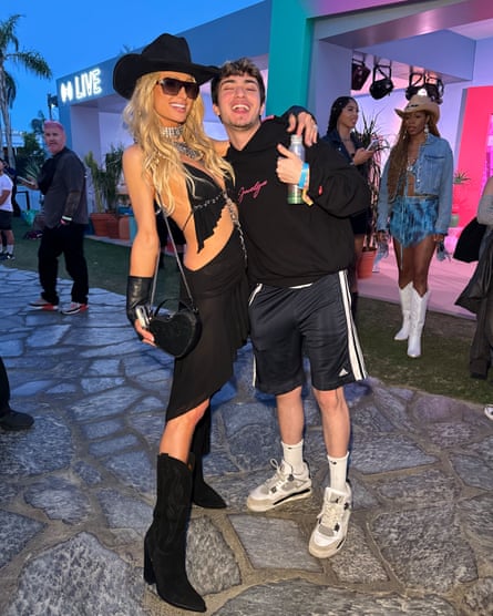 Daniels and Paris Hilton shortly after he sang the hotel heiress her 2006 hit Stars Are Blind.