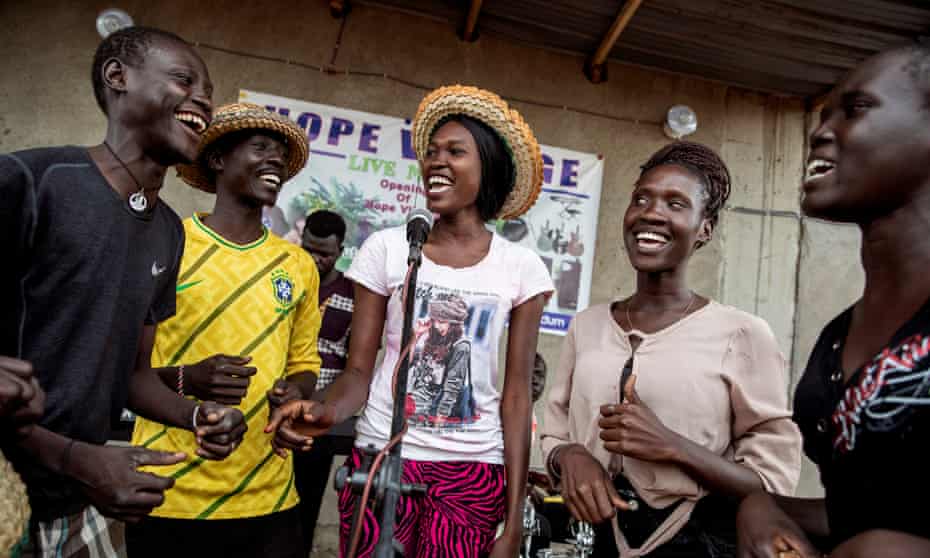 Future Star theatre and music group during a concert at Hope Village, a new venue in Juba