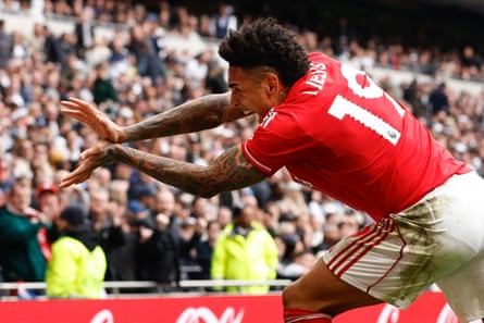 Igor Jesus celebrates after putting Forest ahead in north London