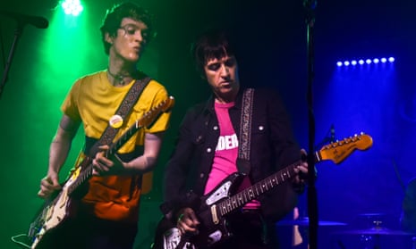 Johnny Marr performs with his son, Nile Marr, and his band Man Made at the Night & Day Cafe in 2016.