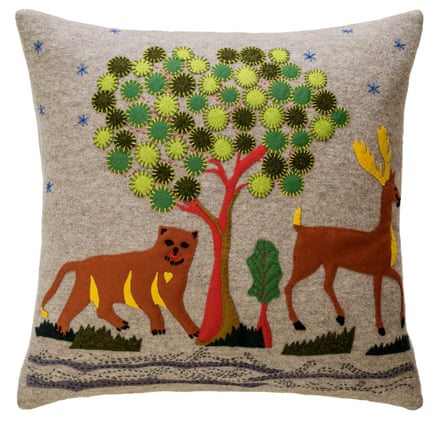 Soft landing… a beautifully embroidered cushion.