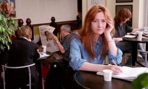 JK Rowling seen at work writing her second children's book in an Edinburgh cafe in July 1998