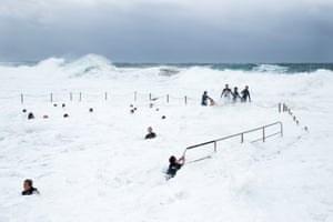 White wash covers the South Curl Curl ocean pool.