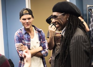 ‘I have been lucky enough to work with some of the most creative, cool musicians and voices out there.’ Avicii with Nile Rodgers in 2013.
