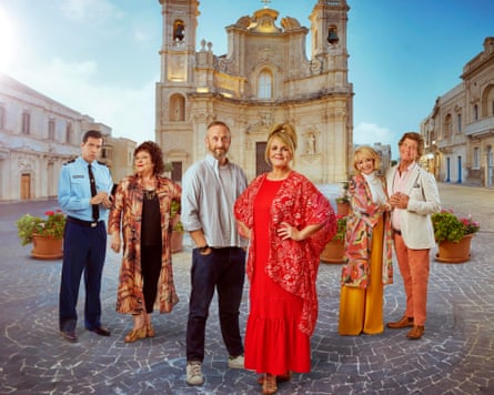 Actors in a village square