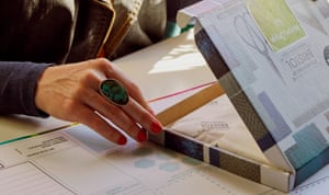 Zoe Hewett packs one of her interior design kits.