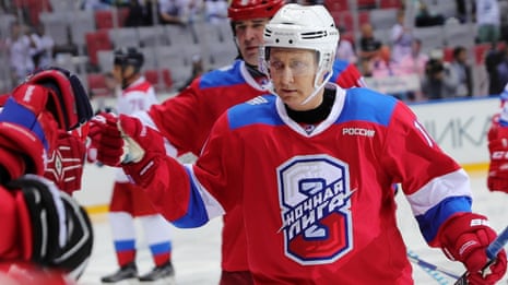 Vladimir Putin tops the scoring in ice hockey match ... then falls over – video