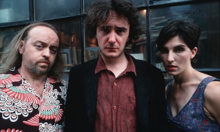 Bill Bailey, Dylan Moran and Tamsin Greig in Black Books.