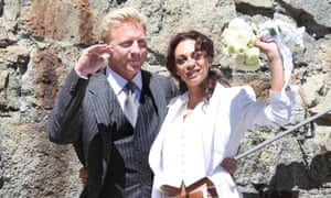 Boris Becker and Lilly Kerssenberg after their civil marriage ceremony in St Moritz, 2009.