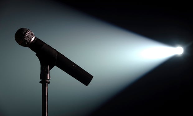 Microphone in spotlight