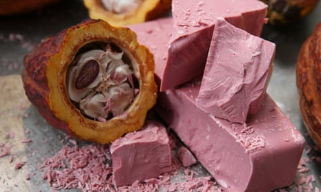 Ruby chocolate with cocoa by Barry Callebaut