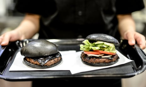Not burnt, just black ... kuro burgers served at a Tokyo Burger King.