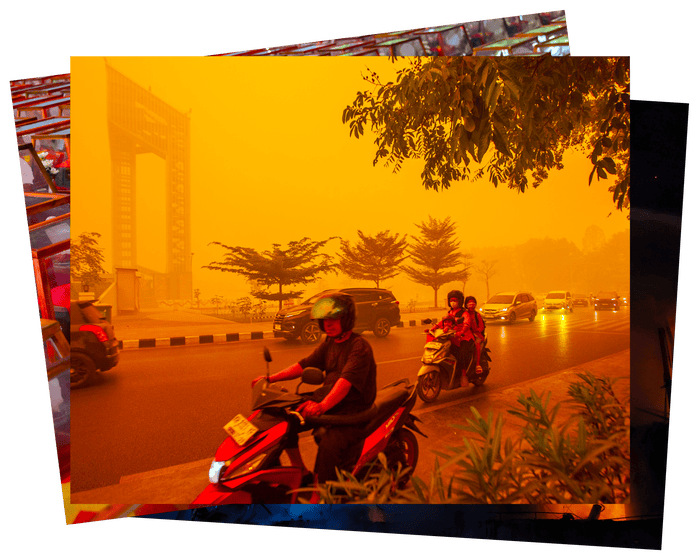 Wildfire haze in Borneo and fallen soldiers in Vietnam: Wednesday’s photos of the day