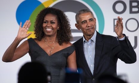Former president Barack Obama and first lady Michelle Obama pictured in 2019.