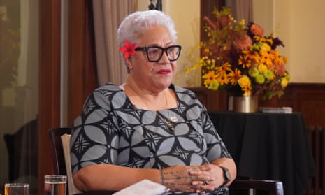 El primer ministro de Samoa, Fiamē Naomi Mata'afa, en Canberra el lunes.