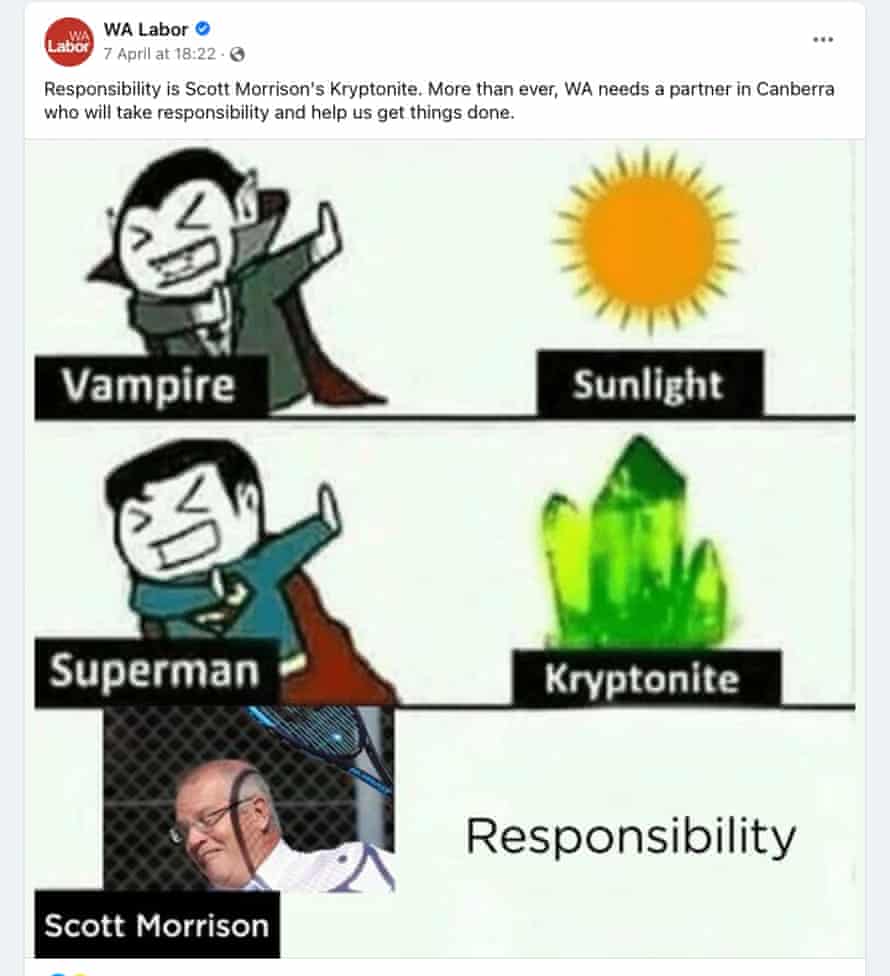Labor and the Liberals are waging an election meme war – but what is the point? | Australia news 4 Labor staffers have done their research on Scott Morrison, and vampires.