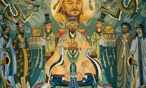 Mural with Genghis Khan and his court