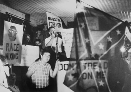 Atlanta segregationist JB Stoner addresses a crowd in 1964.