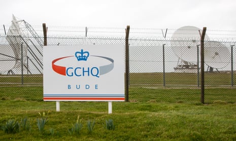 Satellite receiver dishes at a GCHQ facility near Bude, Cornwall.