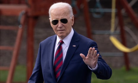 Joe Biden waves as he departs the White House to hit the campaign trail on Wednesday.